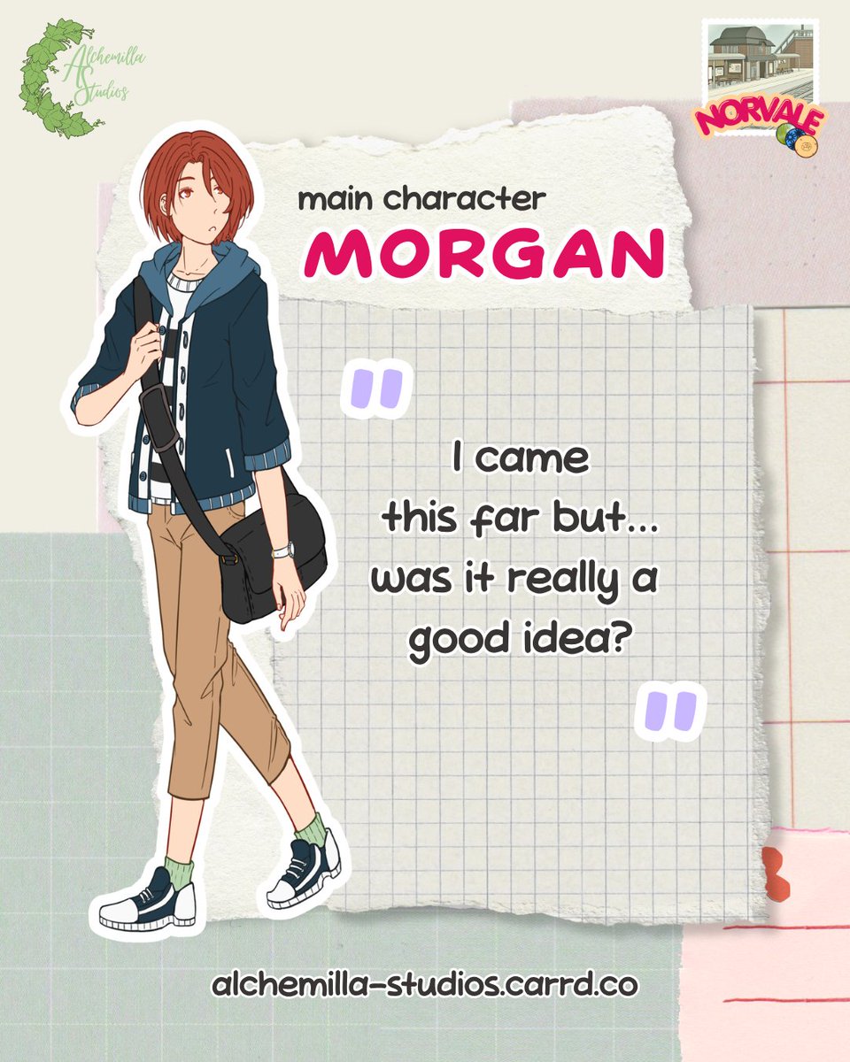 Alchemil_Studio's tweet photo. 🖼️ Morgan (name changeable)
"I came this far but...was it really a good idea?"

An office worker overwhelmed by the pressure of adult life. In need of a break, they decided to take a trip to Norvale, the small town they lived in as a child.

#norvalevn https://t.co/9hQLH88VBD