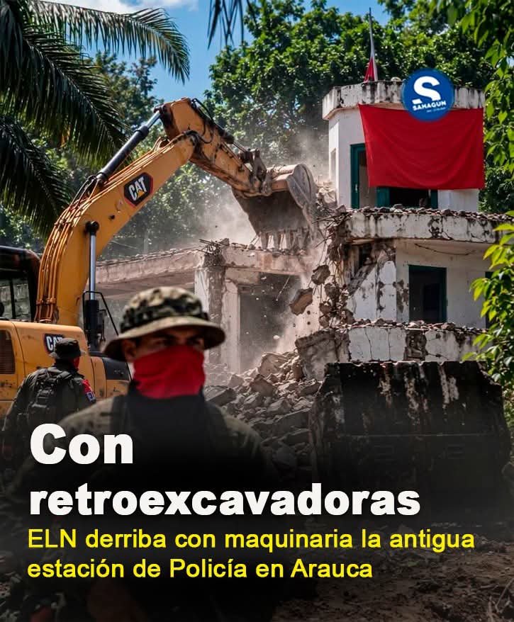 JesMan1979's tweet photo. Como colombiano me duele me da importancia ver qué estos criminales del ELN presuman su poderío,  está subestación de policía debe ser construida lo más pronto y más fuerte, le solicito al @DirectorPolicia al amigo presidente @ABDELAESPRIELLA recuperar este territorio.🐅💪☝️🇨🇴 https://t.co/7OsoII5hSt