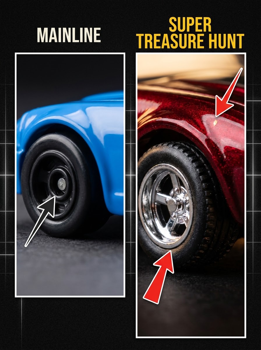 hwheelshub's tweet photo. Can you spot a Super Treasure Hunt before leaving the peg? 🔍🔥

Modern STH releases have key collector checkpoints:

✓ Premium finish
✓ Real Riders wheels
✓ TH marking
✓ Gold flame symbol
✓ Release verification
Save this guide for your next hunt.
#HotWheels #Diecast https://t.co/heFt6fTJ0b