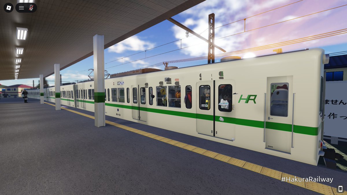 Ginnheru's tweet photo. 2026.09.15
#Roblox の鉄道ゲーム配信者ベーグ🐔（@Vagueflunky6890 ）さんの配信への参加を兼ねて、Roblox の運行制(一般プレイヤーは運転不可)鉄道ゲーム🚃「葉倉鉄道」の運行に参加いたしました。
ちなみにこのゲームは、本日より全年齢対応になりました。
#ロブロックス #HakuraRailway https://t.co/r64OwMOSaY