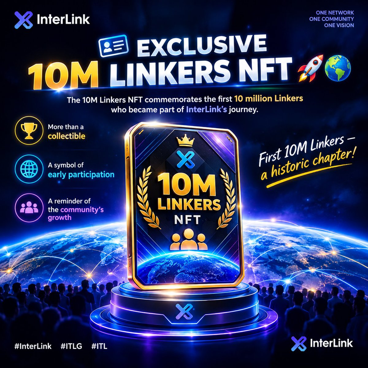 MararaInter3yj's tweet photo. 10M NFT
Writing
🪪💎 EXCLUSIVE 10M LINKERS NFT 🚀🌍
The 10M Linkers NFT commemorates the first 10 million Linkers who became part of InterLink's journey.
🏆 More than a collectible 🌐 A symbol of early participation 💜 A reminder of the community's growth
#InterLink #ITLG #ITL https://t.co/LiD4ik9hht