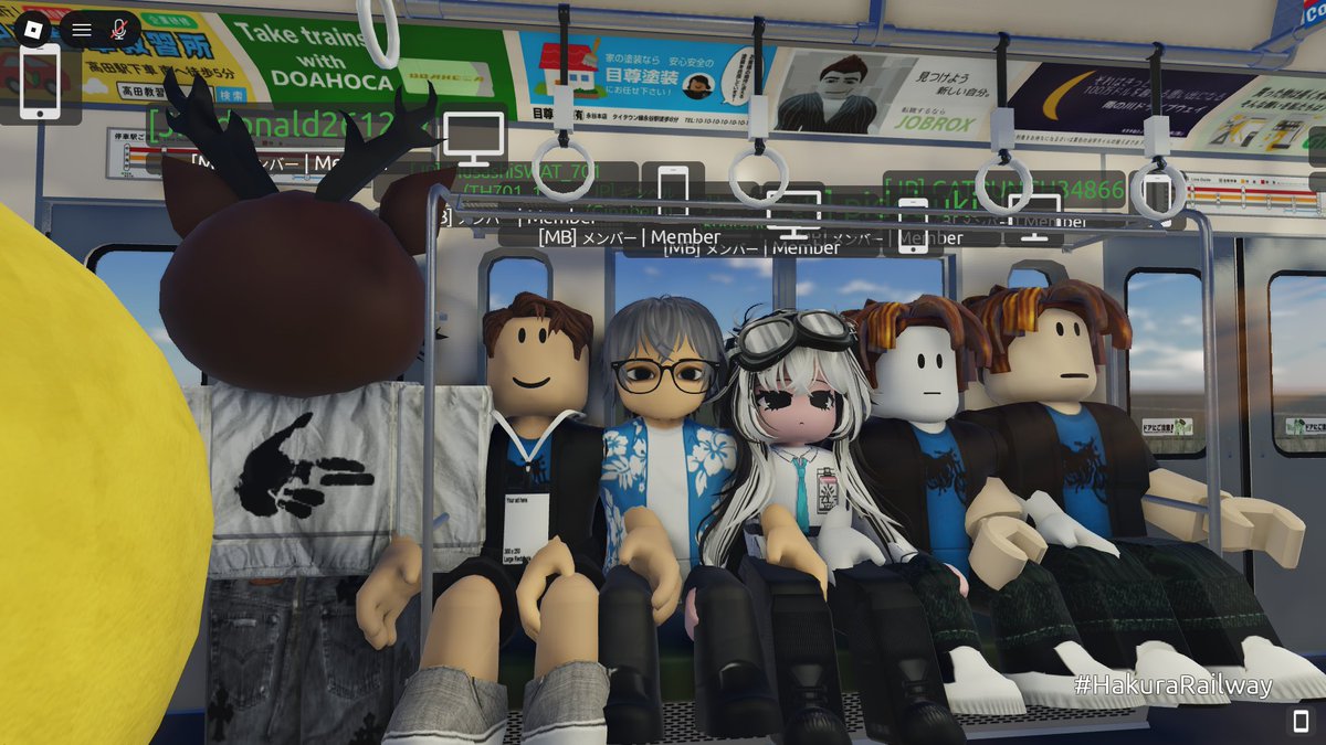 Ginnheru's tweet photo. 2026.09.15
#Roblox の鉄道ゲーム配信者ベーグ🐔（@Vagueflunky6890 ）さんの配信への参加を兼ねて、Roblox の運行制(一般プレイヤーは運転不可)鉄道ゲーム🚃「葉倉鉄道」の運行に参加いたしました。
ちなみにこのゲームは、本日より全年齢対応になりました。
#ロブロックス #HakuraRailway https://t.co/r64OwMOSaY