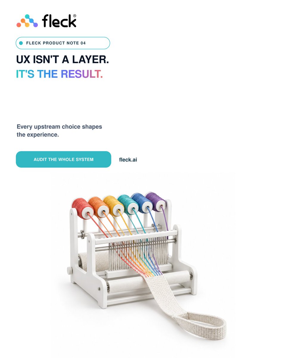 Fleck_AI's tweet photo. UX is not something added after the interface is finished. It is the combined result of research, requirements, structure, content, flows and visual decisions.
Fleck audits the whole connected system not only the surface.
https://t.co/WjZGBO35lY
#Fleck #FleckAI #UXAudit https://t.co/2limS8Azjh