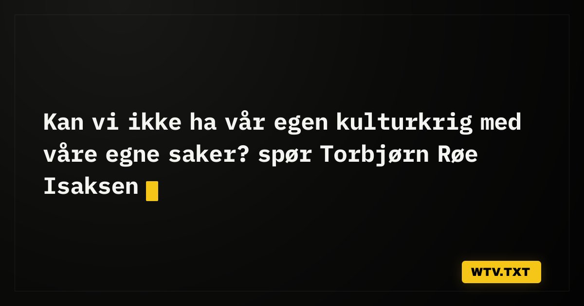 WTVTXT's tweet photo. «Vi er så amerikaniserte at vi importerer amerikansk politisk debatt og amerikansk kulturkrig helt uten å ta høyde for norsk kontekst og historie»

https://t.co/oGDXoJJZ4t https://t.co/X0o8LPo8NV