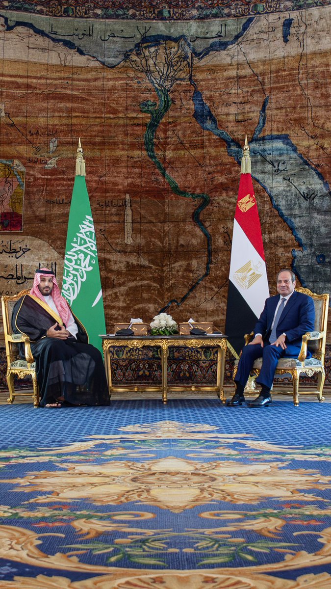 SaudiNews50's tweet photo. ولي العهد والرئيس المصري.. قبل قليل.

- https://t.co/Ks6rpwkFKx