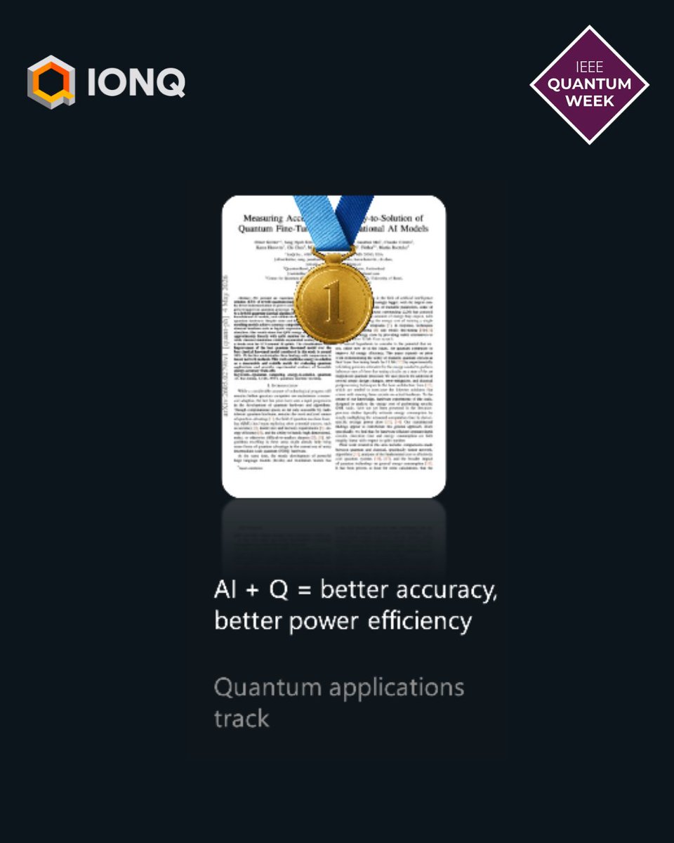 Four winning papers. Incredible recognition from the flagship conference for quantum computing and engineering—IEEE Quantum Week 2026. The awards highlight joint research conducted alongside leading enterprise customers and industry partners, including @NVIDI