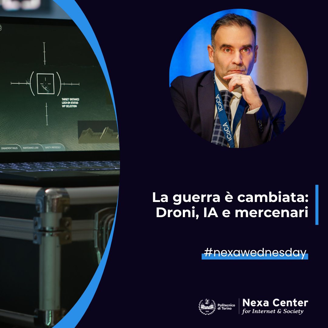 nexacenter's tweet photo. ❗Oggi, ore 17.00
Le nuove #tecnologie nutrono l’illusione di una #guerra a rischio zero: conflitti asettici, scientifici, rapidi. La realtà però è molto diversa
👉Partecipa al 197° #nexawednesday con Alessandro Arduino (@KingsCollegeLon), anche online
ℹ️https://t.co/UqcxafIYoy https://t.co/722RLLtT0f