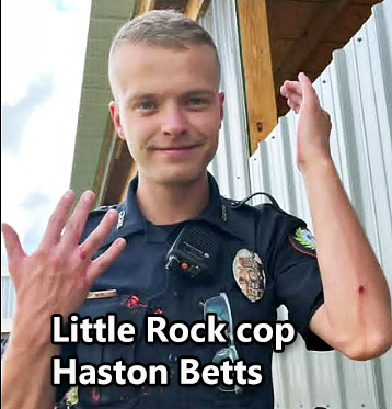 SnarkyMedia's tweet photo. BREAKING NEWS!...According to our LRPD sources, another LRPD cop, Haston Betts, is on administrative leave for placing his gun on the head of an individual. https://t.co/hfG3teuwqZ