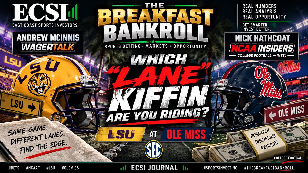 ECSportsInvest's tweet photo. Tuesday, September 15th

1025am #BreakfastBankroll with Andrew McInnis @McInnispicks @WagerTalk &amp; Nick Hathcoat @nhathcoat413 @Theinsiders 
12pm #MiddayMarketReport with Scott Webb @Webbie20MLB 

Powered by @EcsiMediaGroup @ECSportsInvest 

Sponsored @WagerWire https://t.co/qziY3Ip1ca