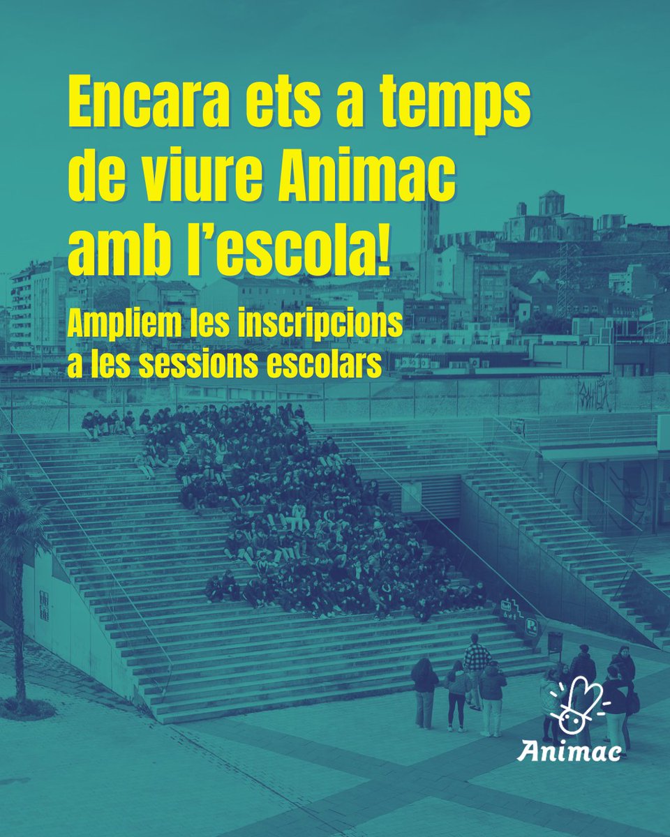 Animac_Lleida's tweet photo. AMPLIEM INSCRIPCIONS 👉🏻 SESSIONS ESCOLARS

🎬 Encara no has inscrit el teu centre a les sessions escolars d’Animac 2027?

Et donem més temps: ampliem el termini d’inscripció fins al 28 d’octubre de 2026!
https://t.co/nBKxPZN9KY https://t.co/96XEv7AmAT