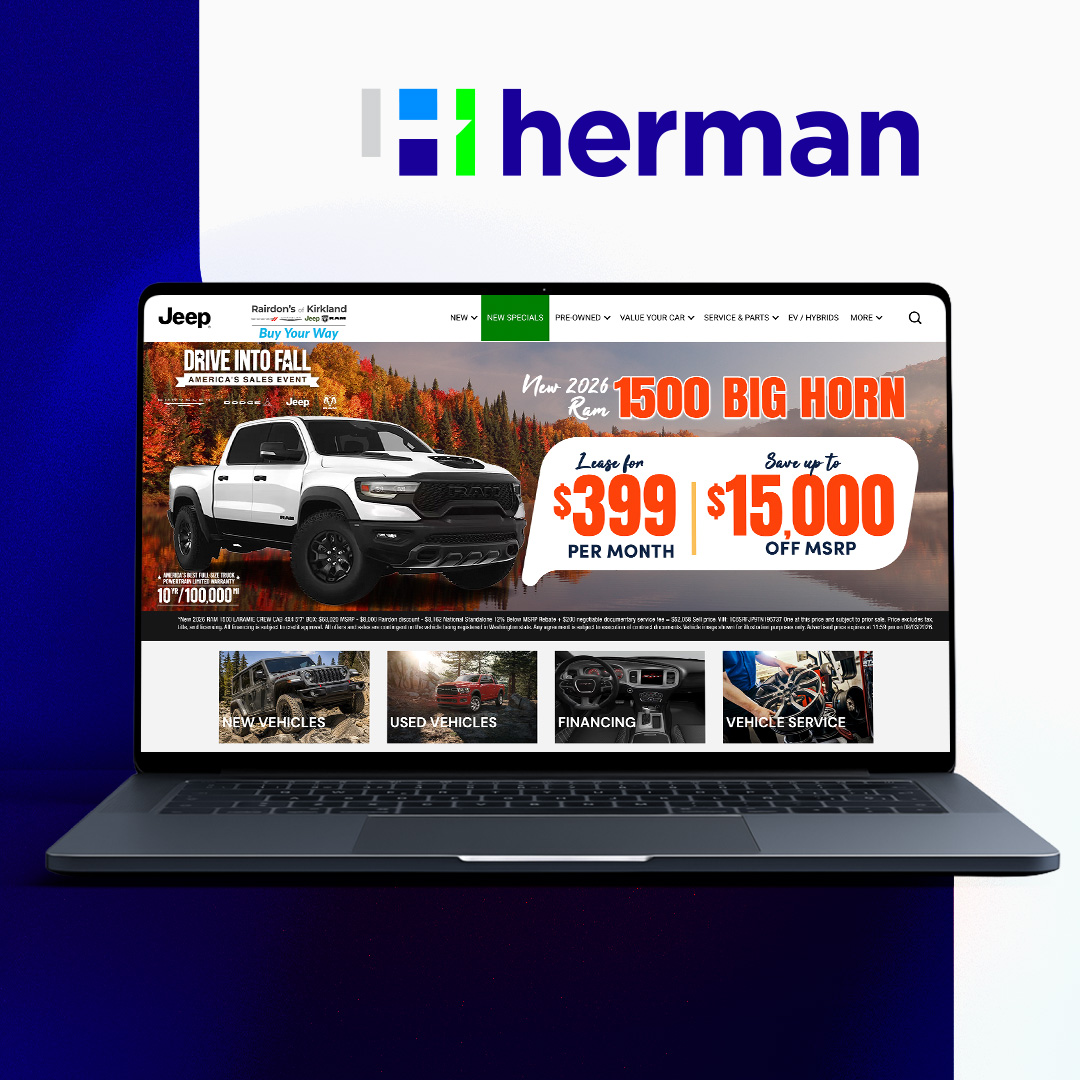 cscottherman's tweet photo. When customers land on your site, great design communicates your message instantly. Our production department creates retail graphics that seamlessly blend OEM brand standards with your dealership's unique vibe, and are proven to drive traffic straight to your door. Take a look at some recent work built for our dealership partners!