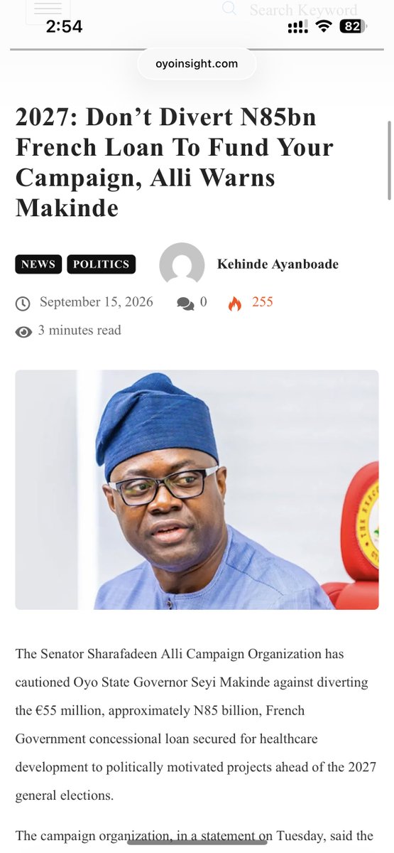 Ayo0376's tweet photo. Sir Agodi Emperor, 

The ₦85bn French loan should be spent on improving healthcare across Oyo State. It should not become a source of funding for political activities ahead of 2027. This is public money and the people deserve to know how every naira is spent. https://t.co/FiN5yLSHCj