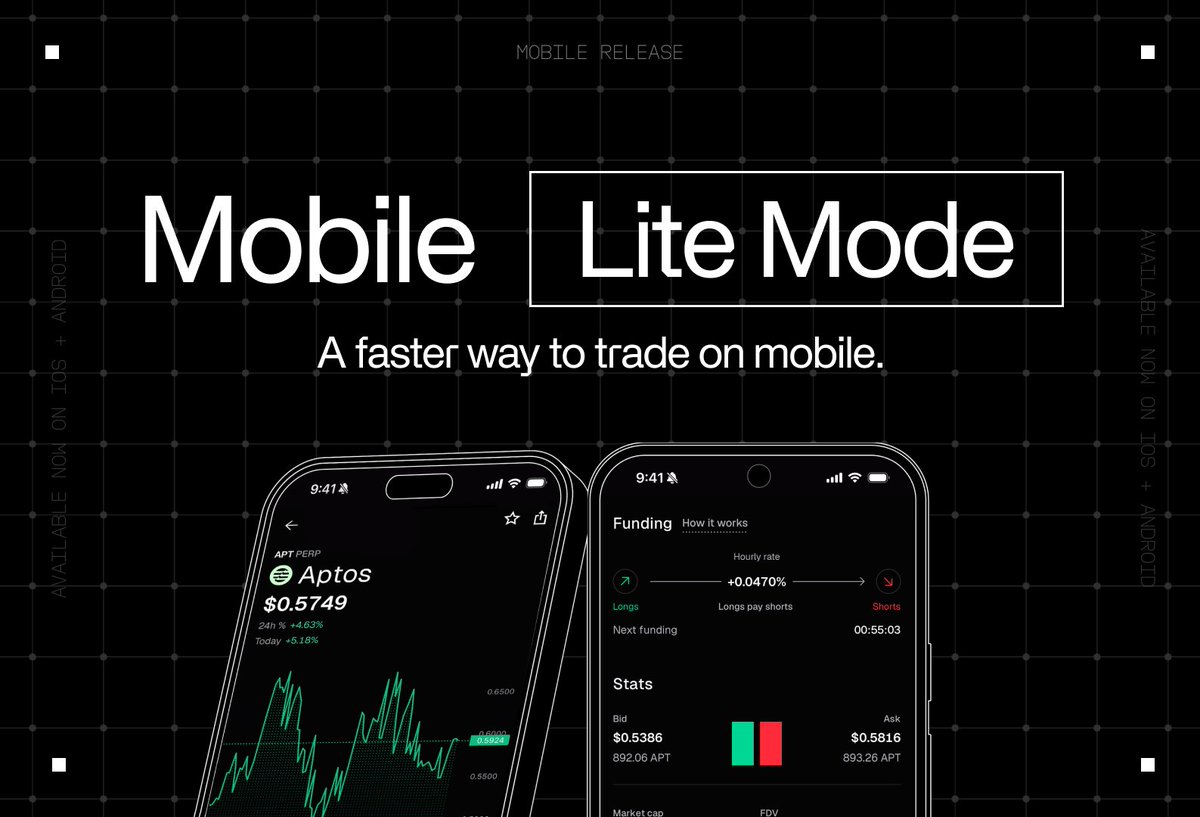 N1Chain's tweet photo. Lite Mode is now live on iOS + Android.

A faster, simpler way to trade markets on mobile.

Update now. https://t.co/bobQCpV2QO