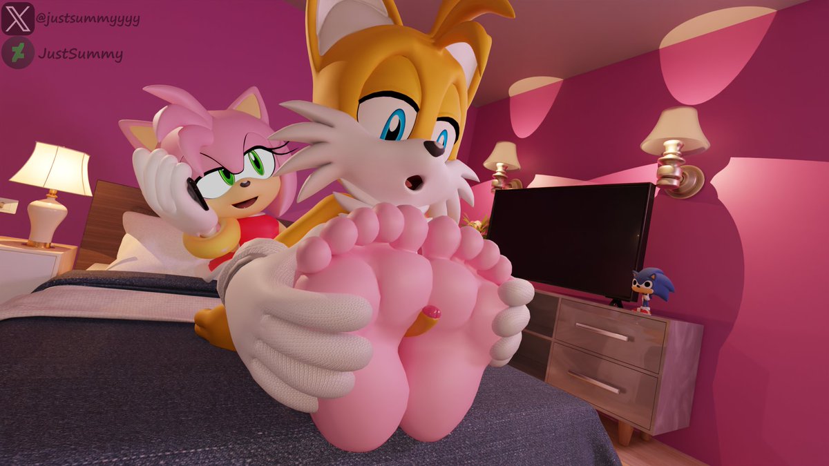 justsummyyyy's tweet photo. Tails enjoying Amy's big pink soles~
Day 2ish of using blender https://t.co/ve2ts7dIYC