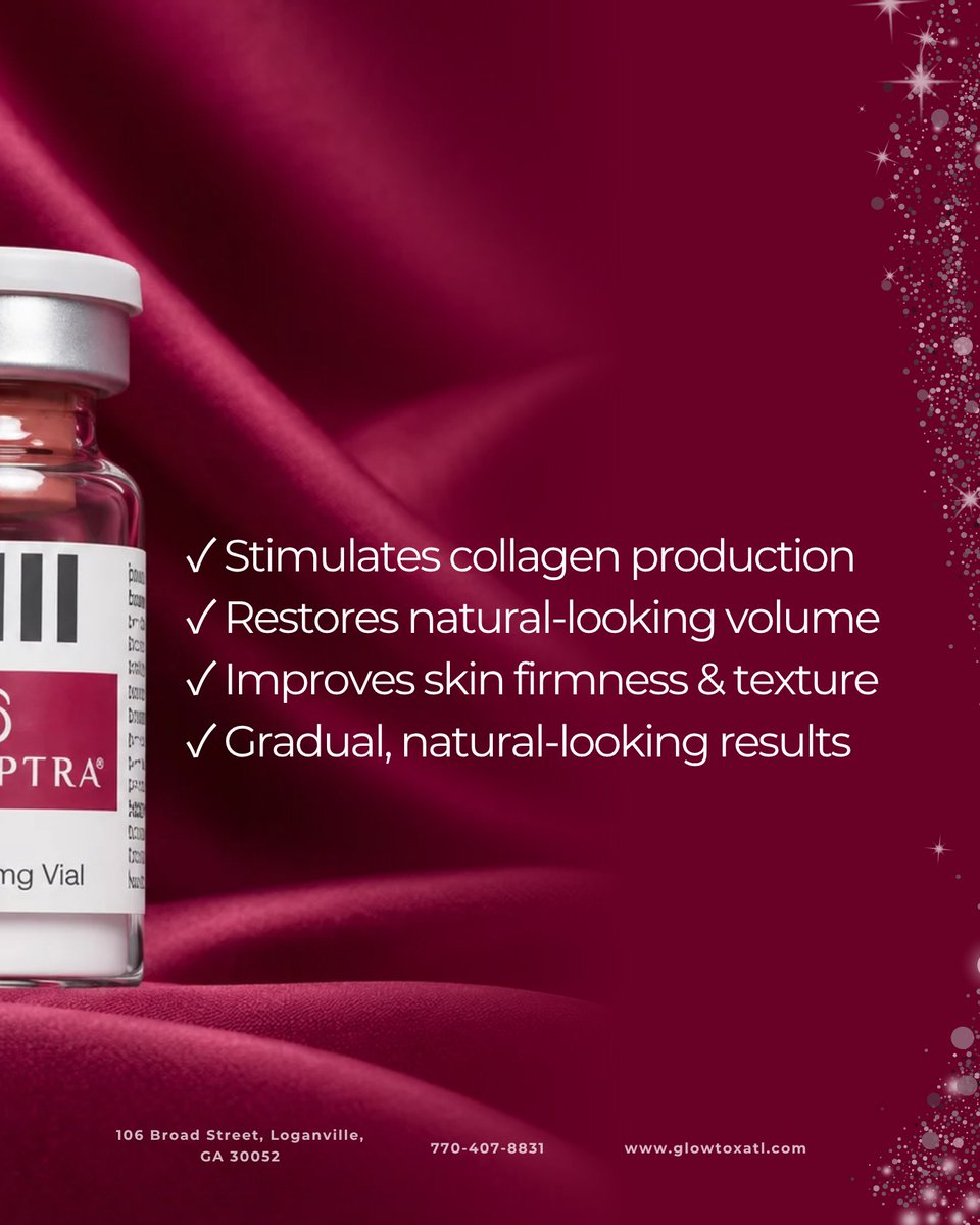 TanekaMyrelc's tweet photo. Your glow doesn’t have to come from adding more—it can come from building collagen. Sculptra® helps restore natural-looking volume, improve firmness, and enhance skin quality over time. Book your consultation today. https://t.co/JaCfb2c4yh
