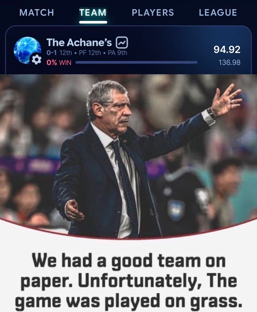 SleeperHQ's tweet photo. When you had the highest projection but put up the least amount of points… https://t.co/9kNzcQ9c83