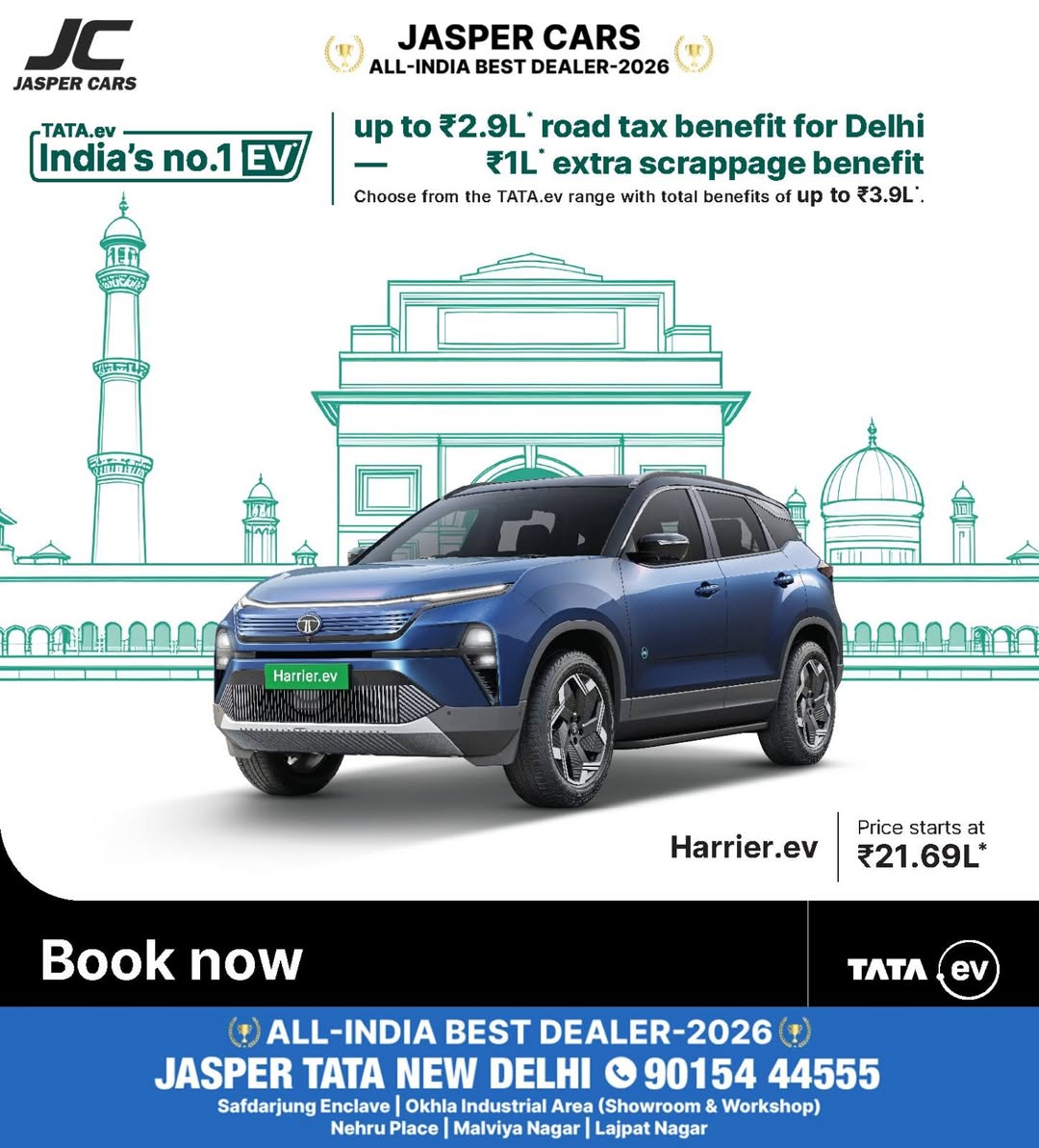 cimbommm_22's tweet photo. Drive home the Harrier. ev with exclusive benefits and a premium electric experience built for the future. Book your Harrier. ev today with Jasper Tata New Delhi and make the switch to electric. https://t.co/vrv3BgOizD