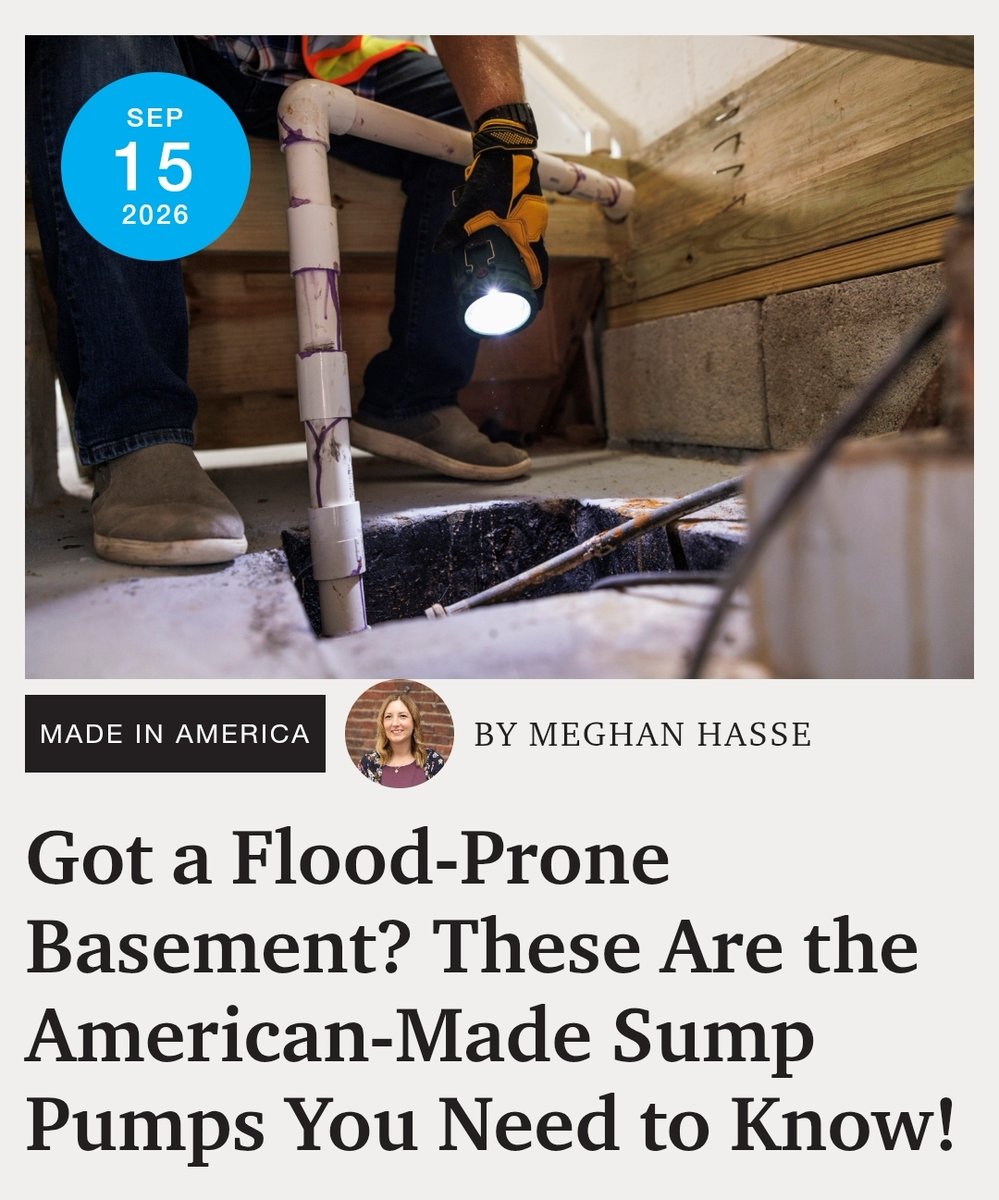 KeepitMadeinUSA's tweet photo. A sump pump probably isn’t something you think about until you really need one. 💧

The good news? There are American manufacturers making this basement essential in Kentucky, New York and Ohio.

Thread --> https://t.co/zX2ncpdDSc