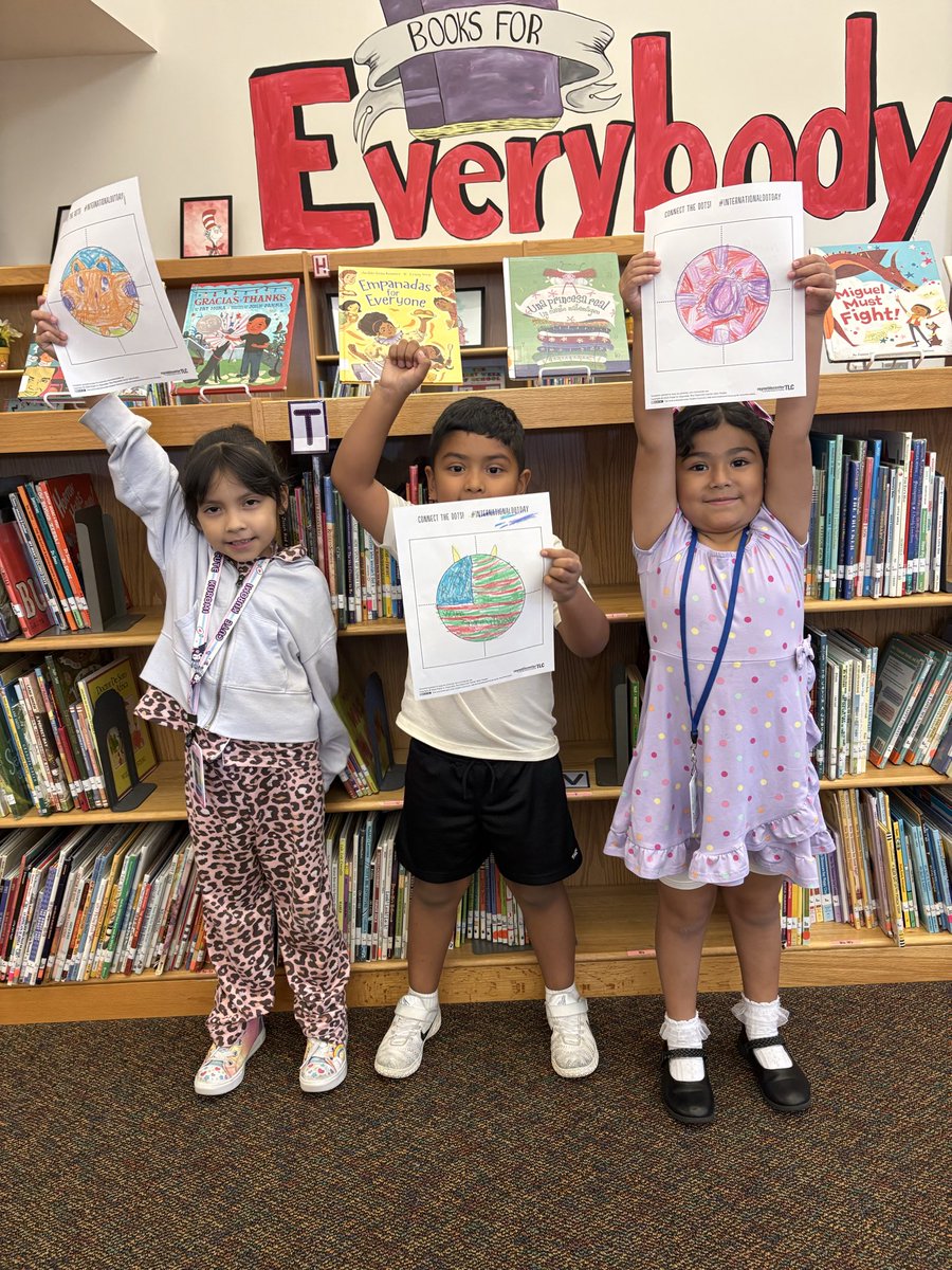 ASalazarLibrary's tweet photo. Happy International Dot Day from our Salazar Eagles! Our library display is finally coming together as we get students,teachers and staff involved! @AngieGaylord @DISDLibDirector @Dallas_Libraries @DallasISDSupt #InternationalDotDay #MakeYourMark https://t.co/9jQnyrkJlW