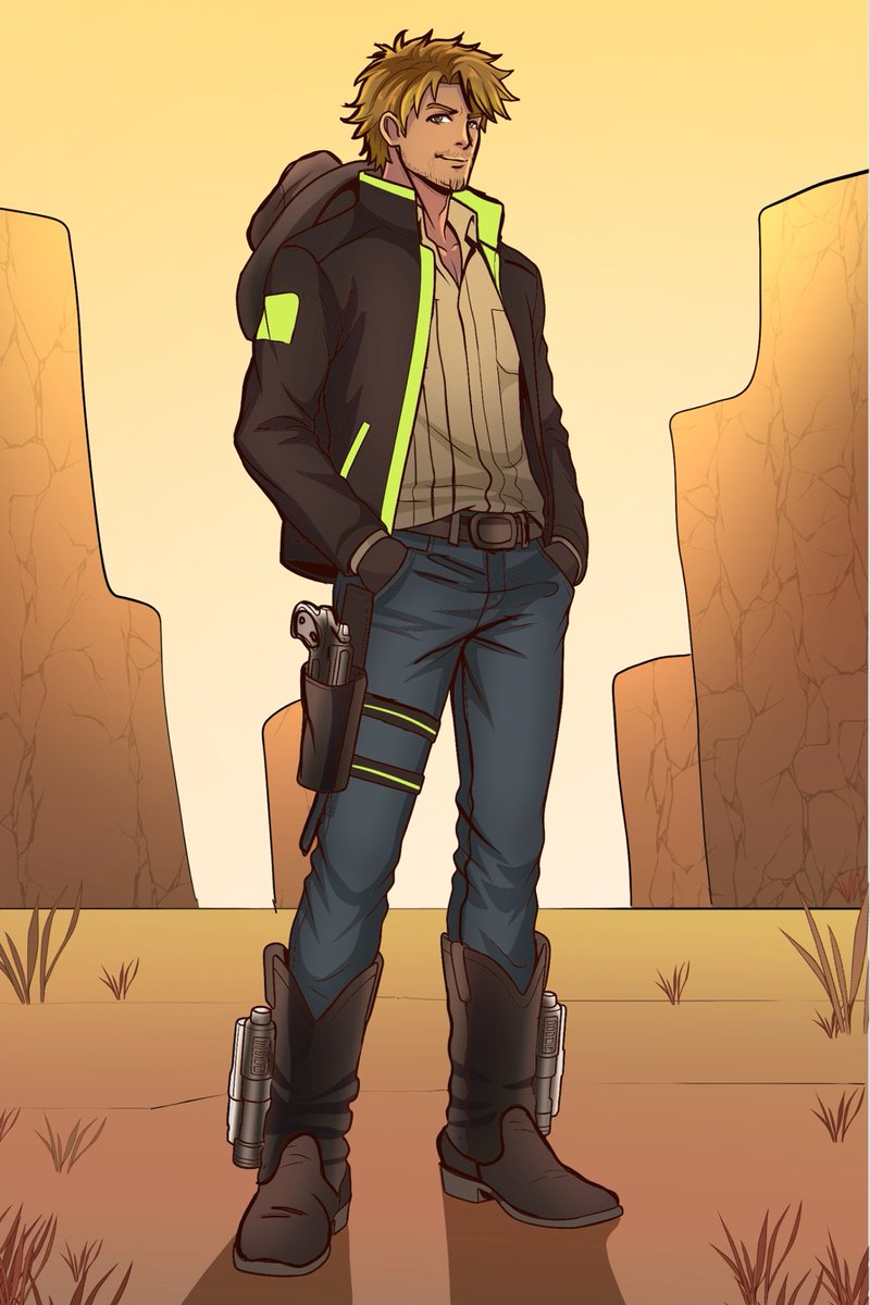 Maeganxolivia's tweet photo. The desert suits him pretty well, don’t you think🤠
This OC commission is for @space_cowboy_99 ☺️
#OC #Commission #commissionwork 
#Commissionopen #Comms
#Sfw https://t.co/jPldTOcbQa