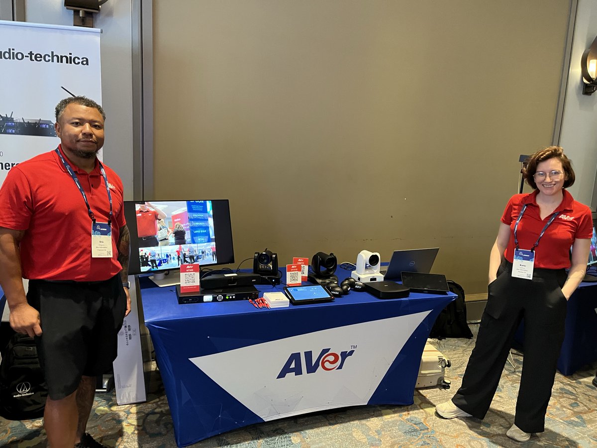 AVerInformation's tweet photo. In Dallas for Almo Pro AV E4 today? Stop by the AVer table and meet Eric and Katie!

Discover smarter ways to enhance meeting spaces, simplify deployments, and create seamless collaboration experiences.

#CONNECTBETTER #E4Experience #ProAV https://t.co/Dc4XM2gbdQ