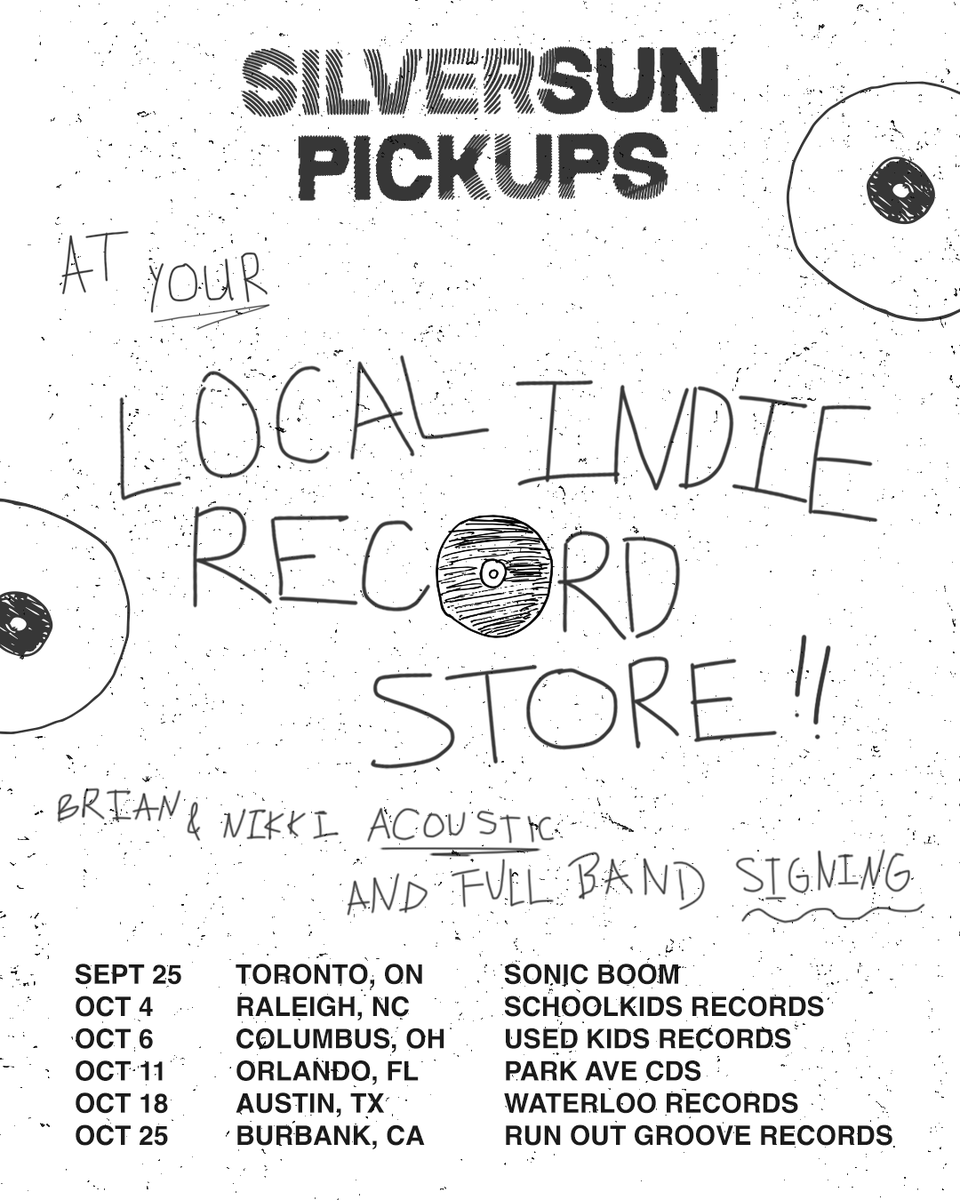 SSPU's tweet photo. We'll be popping into a handful of record shops for an acoustic performance and signing ahead of joining Weezer later that night (Burbank will be the following day). ‘Tenterhooks’ vinyl will be available at each store. See you there 🥳📀 https://t.co/zRmWowk10H