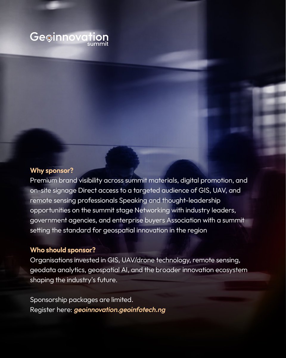 Geoinnovation_'s tweet photo. Call for Sponsors!

Some don't just watch the future. They fund it.
Reach the founders, innovators and companies shaping the landscape of defense tech, military intelligence, geospatial and drone technology.

Partner with us here: https://t.co/1k1hEqlCaE https://t.co/CV2fsV46Z8