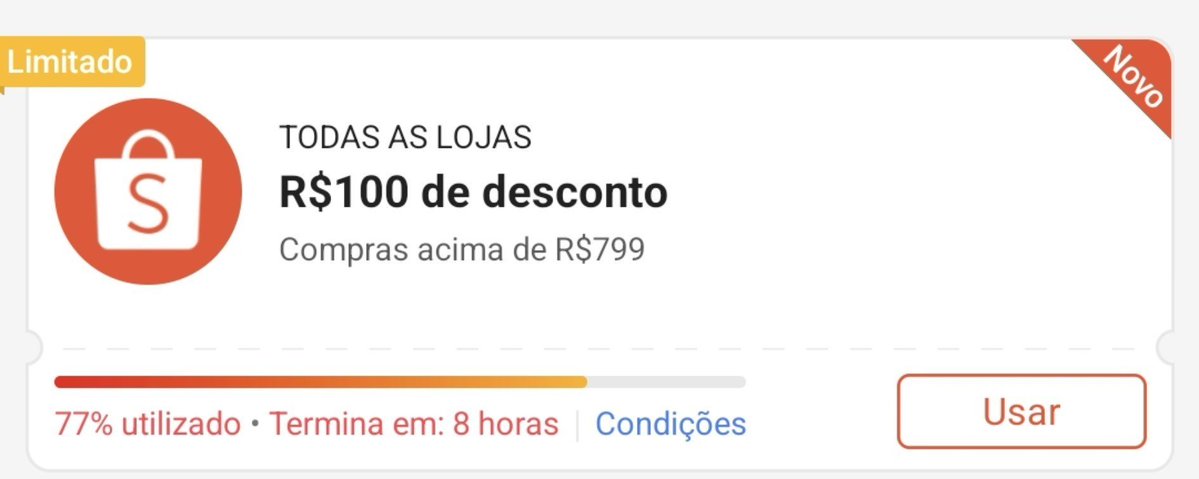 usemeuscupons04's tweet photo. Corre e pegue o meu cupom antes que esgote! 📢 - shopee

🎟 Todas as Lojas 
👉🏻R$100 OFF em compras acima de R$799
-
😉 pegue o seu aqui! 👇🏻
https://t.co/vew9BWx8gj
-
⚠️ 77% esgotado! 
-
#shopee #shopeebr #cupomdedesconto #cupomshopee https://t.co/40cNt5yxxR