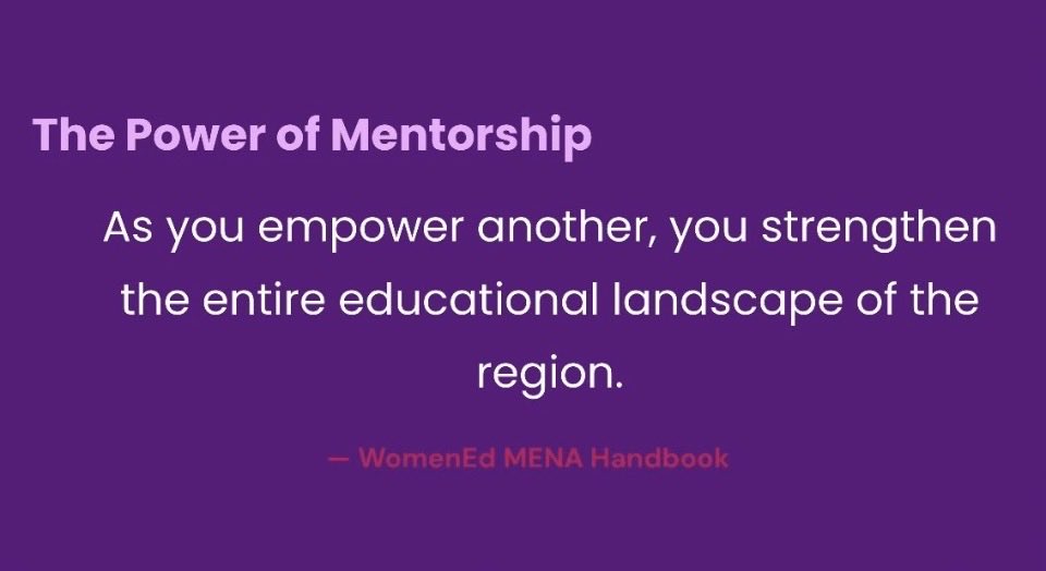 GeeKader's tweet photo. Delighted to be joining @WomenEd as a MENA mentor, supporting women leaders across the Middle East and North Africa.

It's a privilege to back leaders who rarely get backed.

Here's to being 10% braver, together. #WomenEd #EducationLeadership https://t.co/8macAHjUAe