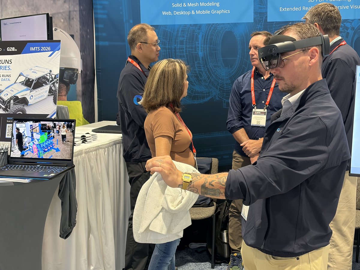 TechSoft3D's tweet photo. Day Two of IMTS 2026 is off to a strong start!

Join us at Booth 236164 where we're talking build, buy, and hybrid approaches to 3D engineering data, from our HOOPS SDKs to ready-to-use SpinFire applications.

#IMTS2026 https://t.co/KAI99CeGPz
