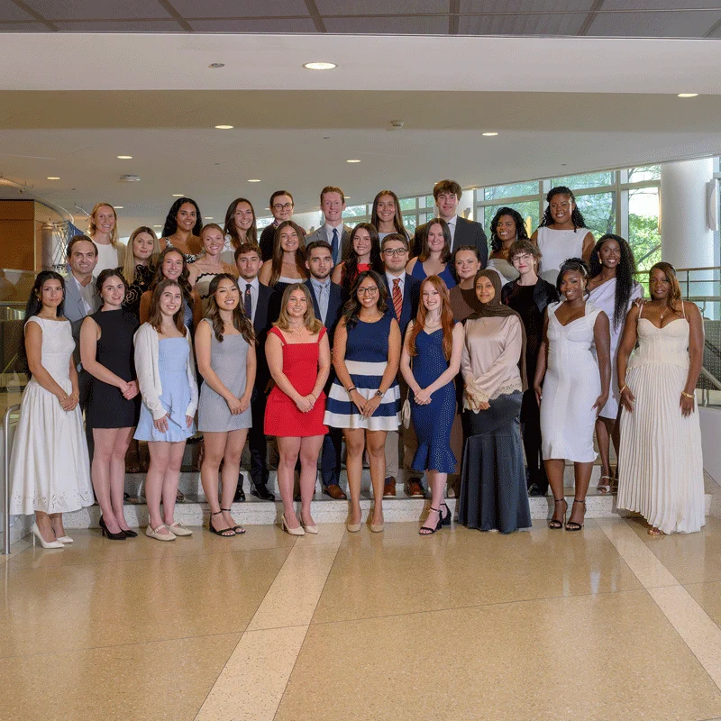 The Graduate Entry Pathway Class of 2026 poses for a photo before the pinning ceremony on Sept. 14. Photo: Faith Ninivaggi