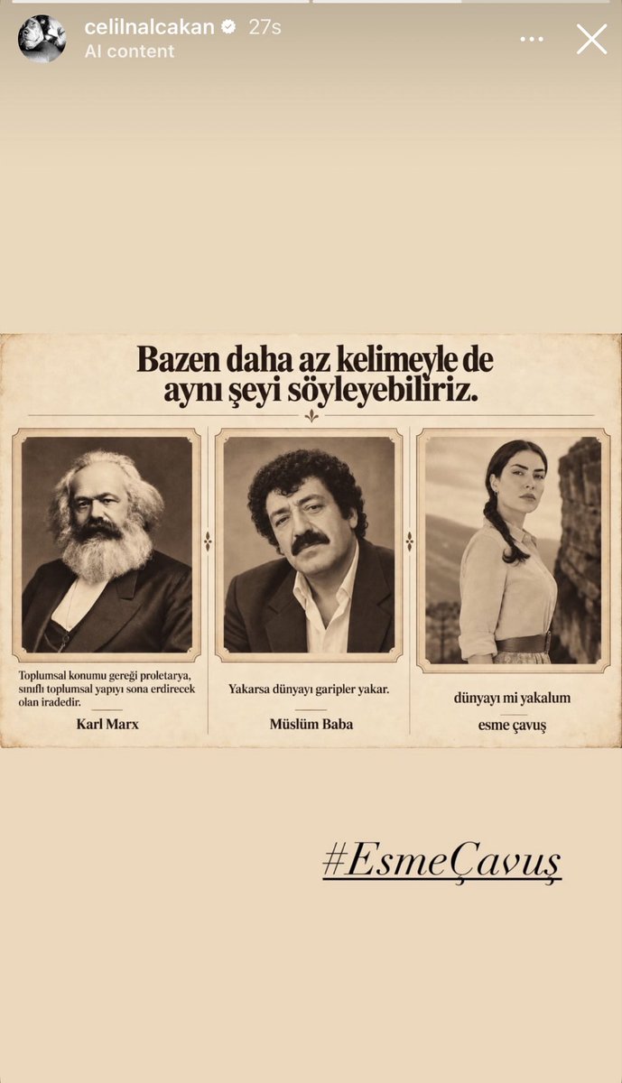 Gdes00's tweet photo. من ستوري دينيز : 
أحيانًا يمكننا قول الشيء نفسه بكلمات أقل
«بحكم موقعها الاجتماعي، فإن البروليتاريا هي القوة التي ستنهي البنية الاجتماعية الطبقية.»
— كارل ماركس
«إذا كان هناك من سيحرق العالم فالمهمشون هم من سيحرقونه.»
— مسلم بابا
«نحرق العالم»
— اسماء تشاوش 😭🫂.
#TaşacakBuDeniz https://t.co/mzpCbOhjc6