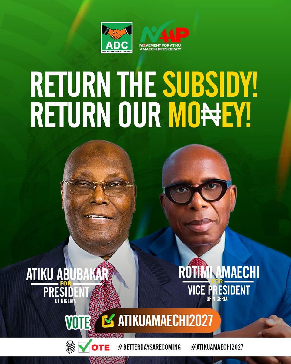 Maap_NG's tweet photo. Atiku's subsidy restoration plan is not hinged on consumption but on localized production. The goal is to make it cost-effective to produce and make the products affordable for ordinary Nigerians. Simple and straightforward. https://t.co/I6VUaTxDrx
