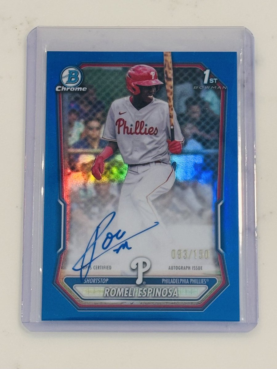a_pep11's tweet photo. Romeli Espinosa 1st Bowman True Blue /150 (haven’t seen a comp) $100 shipped OTO #PepSales  @sports_sell https://t.co/K4VAYG6jt9