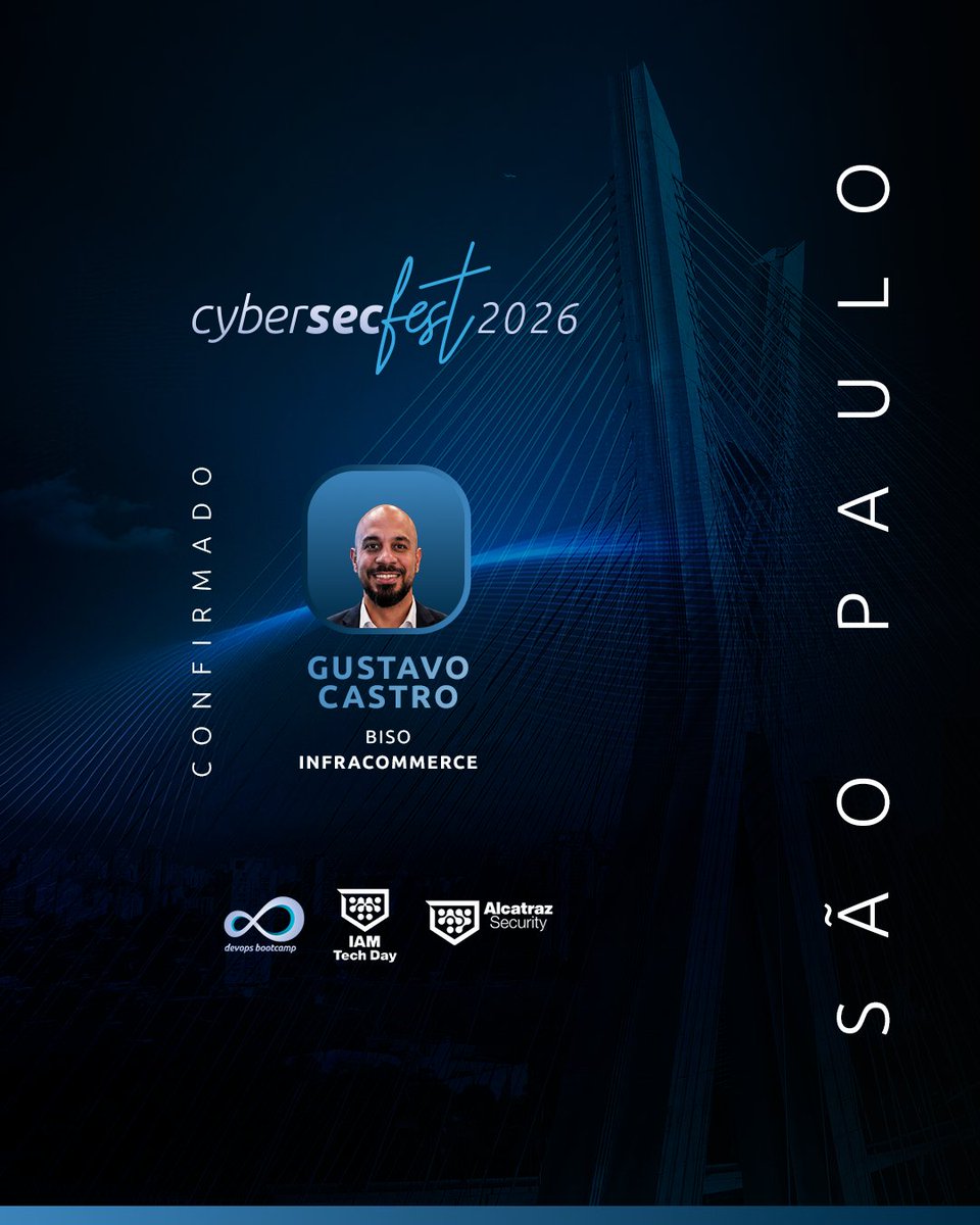 AmandaSPinto's tweet photo. Confirmado: Gustavo de Araujo Castro, #BISO da Infracommerce, é o mais novo painelista da Confraria #CyberSecFest São Paulo.

#CyberSecurity #Security #Cyber

https://t.co/wTUnhi4iyz https://t.co/QIFs6c4Ea3