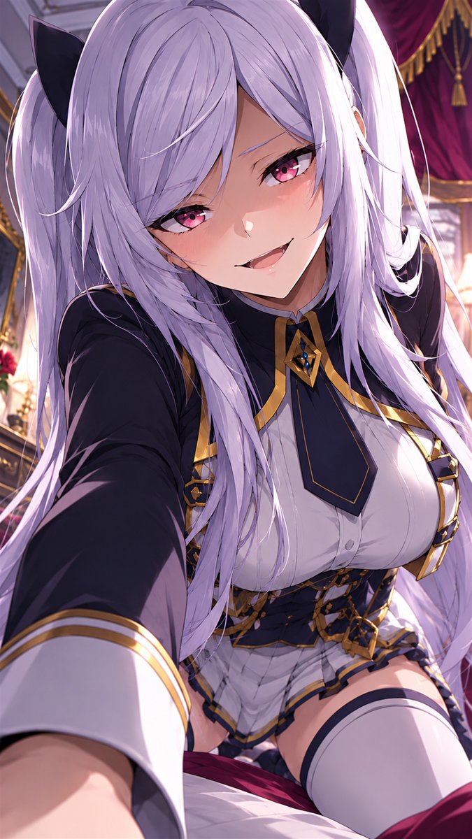 CheinCyan's tweet photo. 「今日はどうしてあげようかしら？」

「あら、逃げるの？ ……酷いわね」

意地悪そうに楽しんでるアレクシアを描いてみました✨

皆さんなら、大人しく従う？それとも逃げますか？

The Eminence in Shadow / Alexia Midgar
#アレクシア・ミドガル https://t.co/4Tor71NJIL