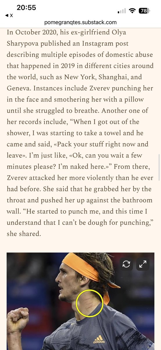 anallinaresg's tweet photo. it would be cool if we all take some
time to read this article about zverev and the domestic abuse…. it has been really dark days for women, so i wanted to share this!! 
➡️ https://t.co/w9GnPm6UPx https://t.co/YcnR8bo4L8