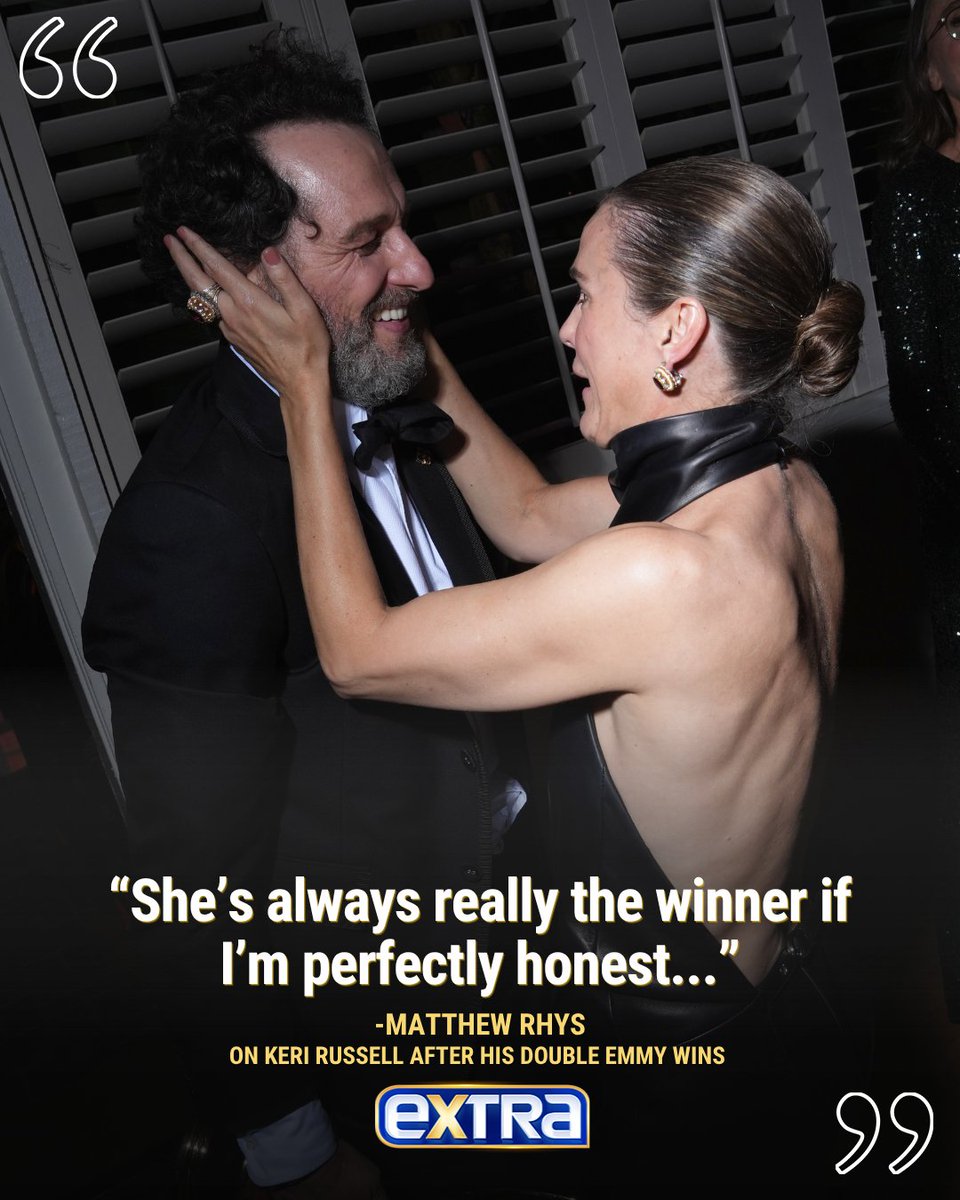 extratv's tweet photo. Matthew Rhys is manifesting that #Emmys win for his partner Keri Russell next year! 🖤🥹

(📸: Gonzalo Marroquin, Natasha Campos, Jenny Anderson / Getty for Netflix) https://t.co/tNEbn9Rlzt
