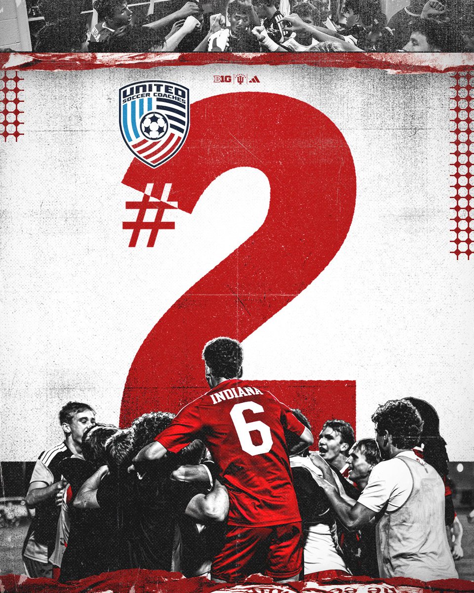 IndianaMSOC's tweet photo. The Hoosiers come in at No. 2 in the @UnitedCoaches poll. https://t.co/en7nHntQiQ