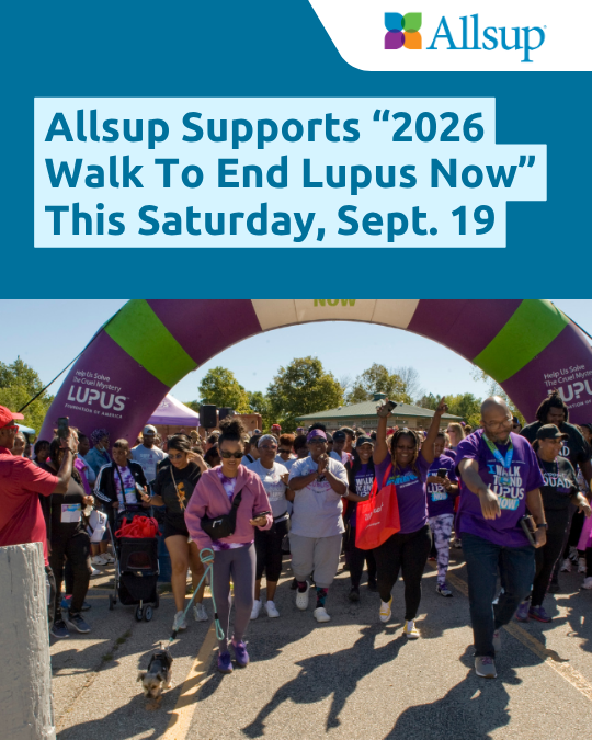 Allsup's tweet photo. Allsup is proud to be a silver sponsor of the 2026 Walk To End Lupus Now, St. Louis, taking place Saturday, Sept. 19, at Queeny Park.

Learn more about the event and Allsup’s resources for people living with lupus: https://t.co/1DzzbVqhlm

#LupusFoundation #Lupus #SSDI #ApplyForSSDI #AllsupSSDI