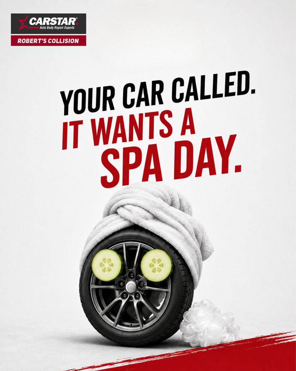 RobertsAuto's tweet photo. Spa Day Approved. 🧼🚘

Your car handles commutes, errands, road dust, and everything the day throws at it.
Sometimes it deserves a little pampering of its own. CARSTAR Robert’s Collision helps restore that clean, cared-for appearance with professional detailing.
.
.
.
#CARSTAR https://t.co/E3BqTztdt6