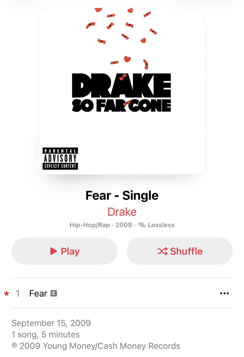 gen5classic's tweet photo. On this day in 2009:

Drake released 'Fear' as part of the So Far Gone extended play which was a reissued project for his breakthrough mixtape. https://t.co/CBx8rIGdGd