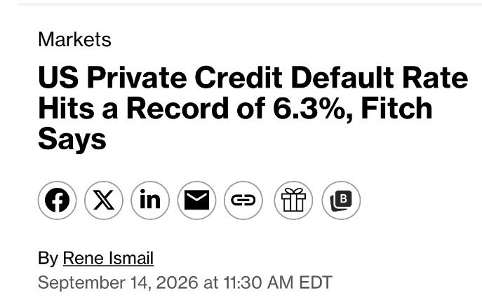 carlquintanilla's tweet photo. “.. Fitch also recorded the highest monthly total of private credit default events in the past year.”

@business 
https://t.co/n1IMiTFHaF https://t.co/UGNxs1v3jK