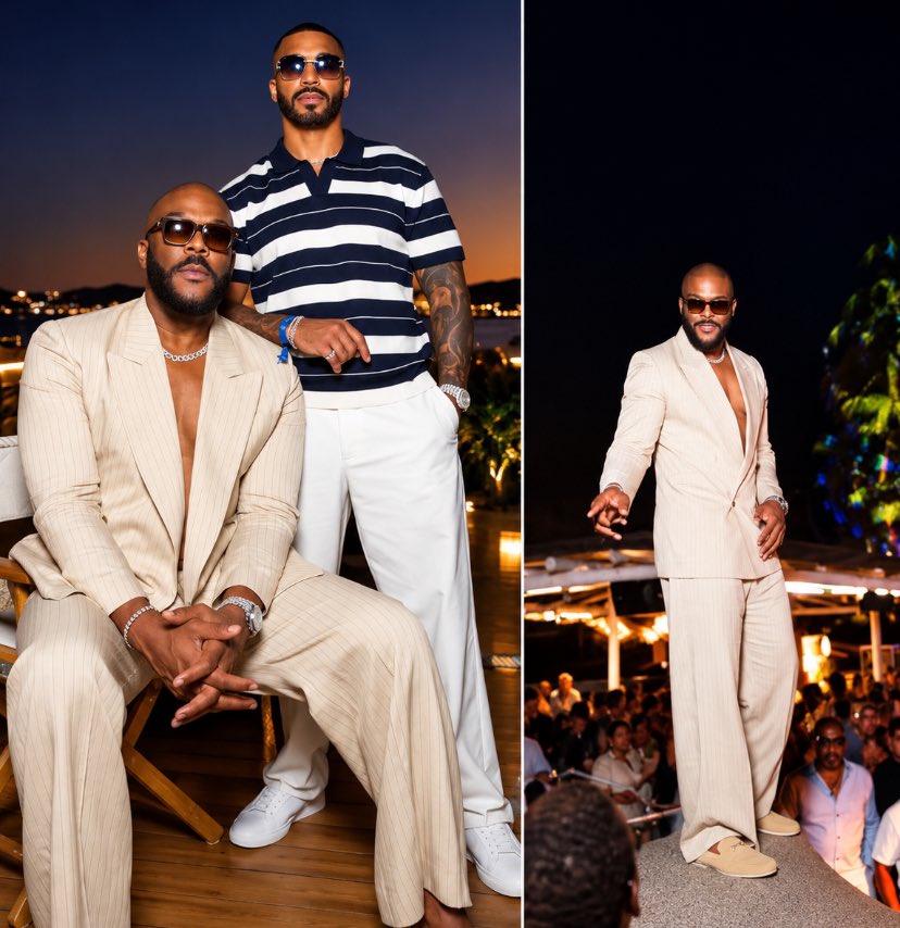 ZatimaOnBET's tweet photo. When Two Tylers Link Up 🔥❤️

Tyler Lepley showed up to celebrate Tyler Perry during his birthday bash, and we LOVE to see the love! 🥹🔥

Lepley took a moment to thank Tyler Perry for always extending opportunities to him and continuing to open doors throughout his career.

That kind of gratitude and genuine support is beautiful to see. ❤️

Two Tylers. One connection. And plenty of blessings! 🔥👑 #WhereTheresSmoke