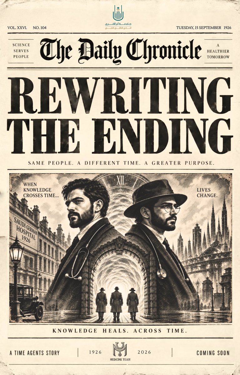 UQUMSC's tweet photo. A discovery... Three doctors.
And a story that was never meant to end this way 🕯️📜

The truth is closer than you think...

🎬 Coming soon...

#RewritingTheEnding 📜🕯
#MedicineTeamUQU https://t.co/WzcET1quhx