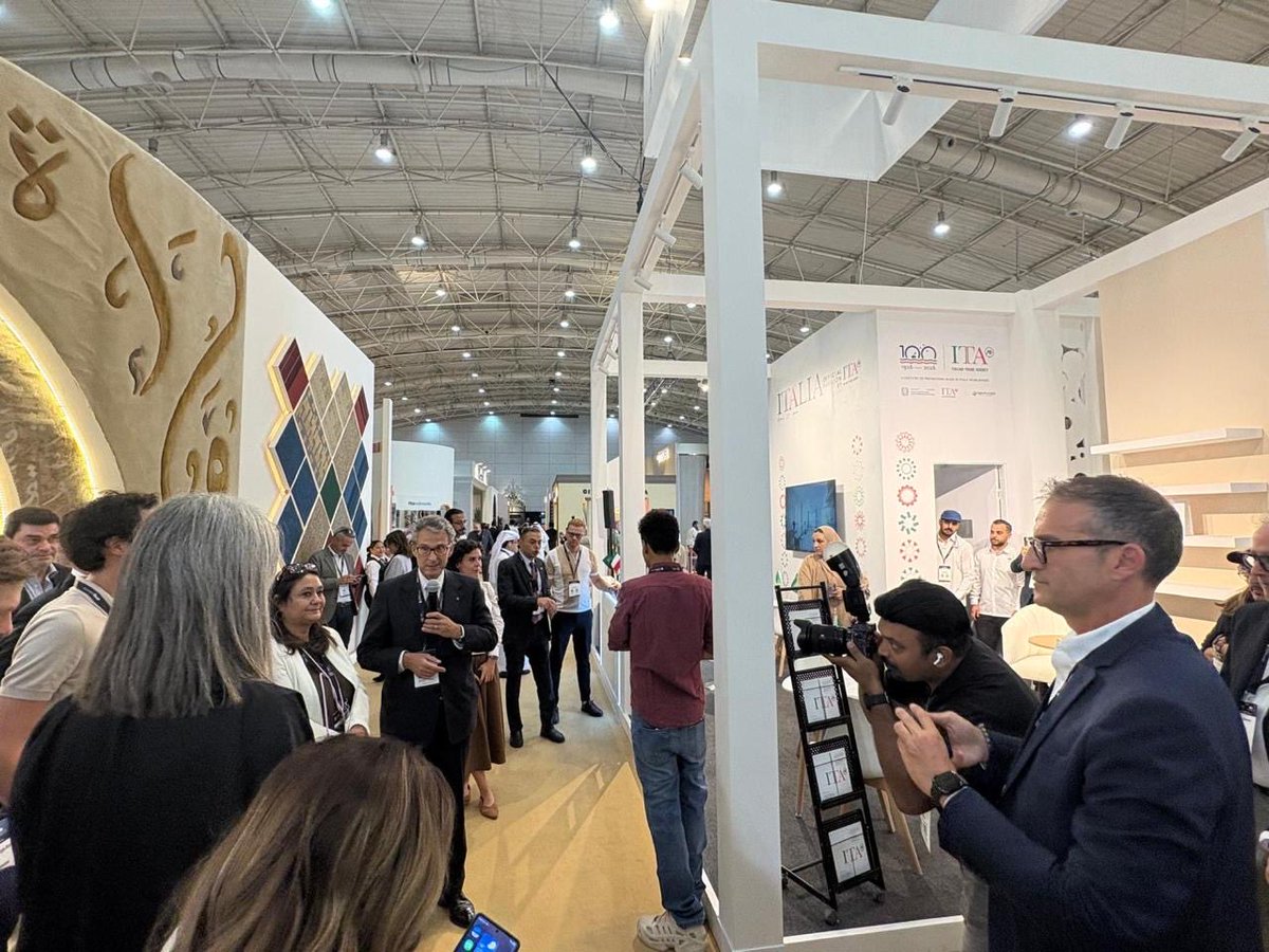 ItalyinKSA's tweet photo. Amb. Baldocci inaugurated the Italian Pavilion curated by @ITAtradeagency at INDEX Saudi where Italy is ranking first in terms of international participation showcasing its excellence, technology &amp; know how 🇸🇦🤝🇮🇹 https://t.co/KAUQLCasHk