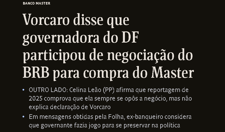 fabiofelixdf's tweet photo. URGENTE! Em mensagens vazadas do celular de Daniel Vorcaro, o banqueiro afirma que Celina Leão  "não ficou de fora" das negociações do BRB para comprar o Banco Master. 

Se for verdade, a governadora precisa se explicar e ser investigada imediatamente. A população do DF pode estar sendo enganada na véspera da eleição.