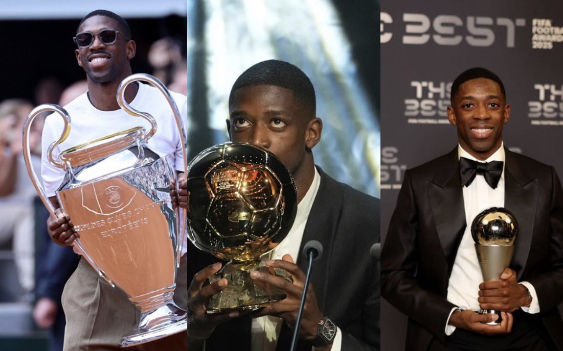 customwyd's tweet photo. There’s a man at Real Madrid struggling to win one of these awards, while Dembélé won all three in a single year. https://t.co/dr9K52qvOw