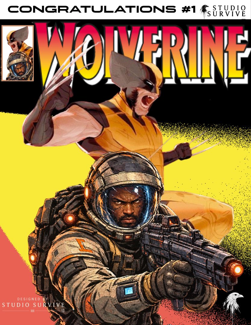 Studio_SURVIVE's tweet photo. Claws out. Space Gun drawn. Let's go!

A huge congratulations to our great friends at
@insomniacgames on the launch of #WolverinePS5 https://t.co/lxmRYzXogZ