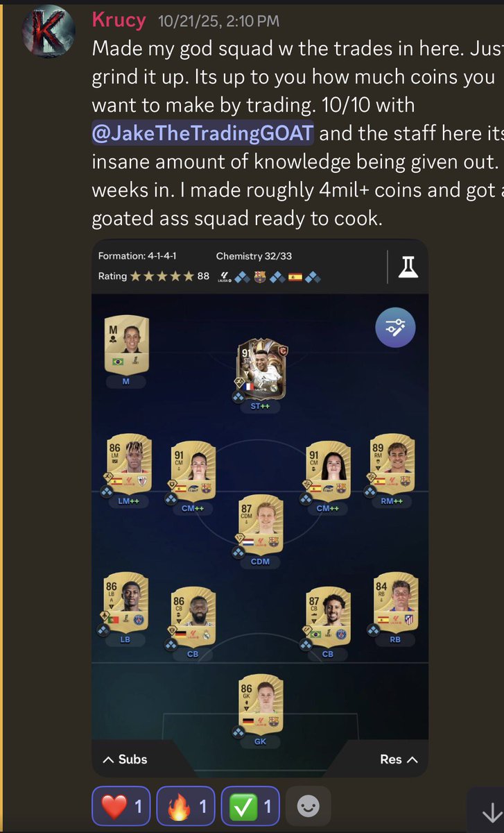 Jake_FutTrading's tweet photo. I forgot to giveaway some spots this year 😅

If you wanna join our trading group for a month just ❤️ and 🔁  

Will pick 2 winners today and do one more tomorrow 🥳 https://t.co/Wx5RaOj7L5